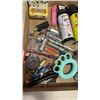 Image 8 : GUN RACK WITH GUN BOOKS, TRAY OF BEAR SPRAY AND MORE