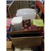 Image 2 : 2 BOXES KITCHEN ITEMS, BEAUTY PRODUCTS, HAIR DYE, JEWELRY BOX