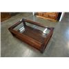 Image 3 : WOOD GLASSTOP COFFEE TABLE
