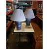 Image 1 : PAIR OF BLUE CERAMIC TABLE LAMPS