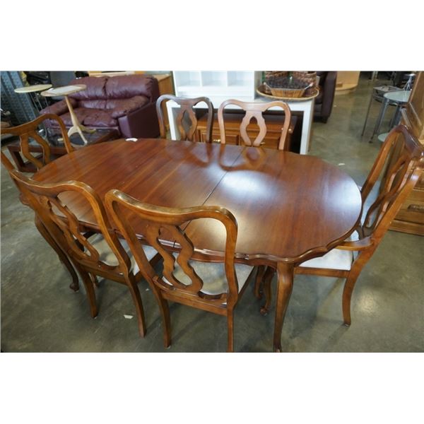 DINING TABLE WITH LEAF AND 6 CHAIRS