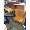 Image 1 : WOOD CUPBOARD, PIANO BENCH AND ENDTABLE