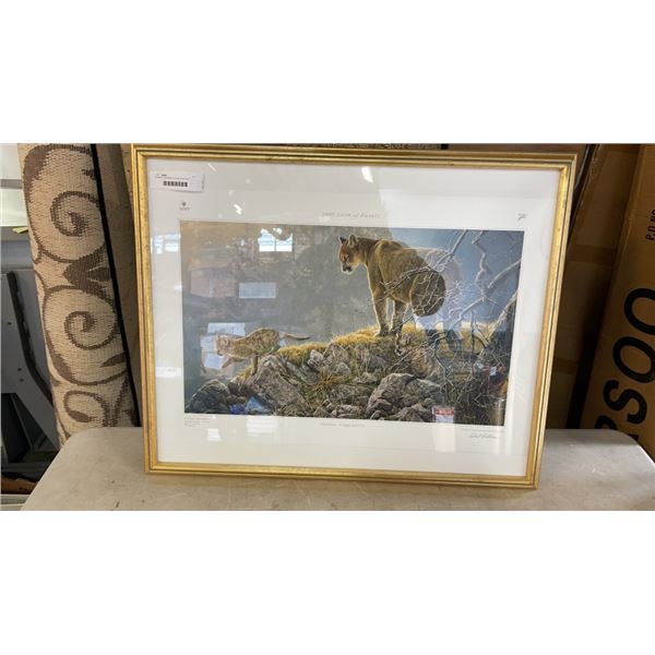 ROBERT BATEMAN COUGAR AND KITS SHOW OF HEARTS PRINT