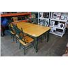 Image 1 : MAPLE AND GREEN DINING TABLE WITH LEAF AND 6 CHAIRS