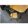Image 3 : MAPLE AND GREEN DINING TABLE WITH LEAF AND 6 CHAIRS