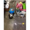 Image 2 : TOTE OF AMAZON OVERSTOCK ITEMS, FLOOR LAMP, TABLE LAMP AND GLOBE