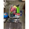 Image 3 : TOTE OF AMAZON OVERSTOCK ITEMS, FLOOR LAMP, TABLE LAMP AND GLOBE