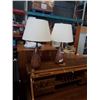 Image 1 : PAIR OF MID CENTURY DRIP GLAZE POTTERY TABLE LAMPS