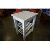 Image 1 : WHITE ROLLING KITCHEN CART