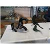 Image 1 : METAL HERON FIGURE AND WOOD HORSE FIGURE