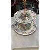 Image 2 : VILLEROY AND BOSCH PLATE WITH QUEEN ANNE SERVING PLATE AND 2 METAL FRAME PRINTS