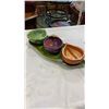 Image 8 : ITALIAN DISHES , GIBSON PLATTER, DECORATIVE BOWLS AND GLASS TRAYS