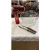 Image 1 : USSR CRYSTAL VASE AND LARGE GLASS BOWL WITH CARVING UTENSILS