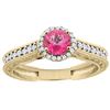 1.24 CTW Pink Topaz & Diamond Ring 14K Yellow Gold - REF-57Y4V