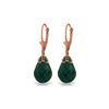 Genuine 29.6 ctw Green Sapphire Corundum Earrings 14KT Rose Gold - REF-40H7X
