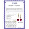 Image 2 : Genuine 2.98 ctw Ruby & Diamond Earrings 14KT Yellow Gold - REF-46N7R