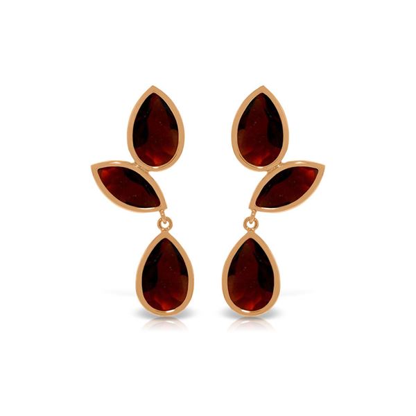 Genuine 13 ctw Garnet Earrings 14KT Rose Gold - REF-62W4Y