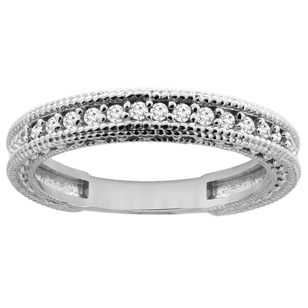 0.16 CTW Diamond Ring 14K White Gold - REF-45H4M