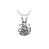 Image 1 : 14K White Gold 0.50 ct Natural Diamond Solitaire Necklace - REF-115K5Y