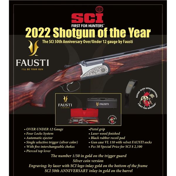 SCI's 50th Anniversary Over/Under Fausti 12ga Shotgun Of The Year.
