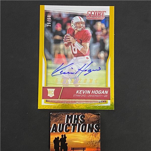 KEVIN HOGAN 2016 PANINI AUTOGRAPH FOOTBALL CARD #26/50 ONLY 50 MADE IN THE WORLD (ref2858)