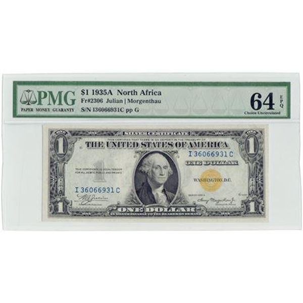 Fr.2306 1935A $1 North Africa Emergency Note PMG MS-64 EPQ