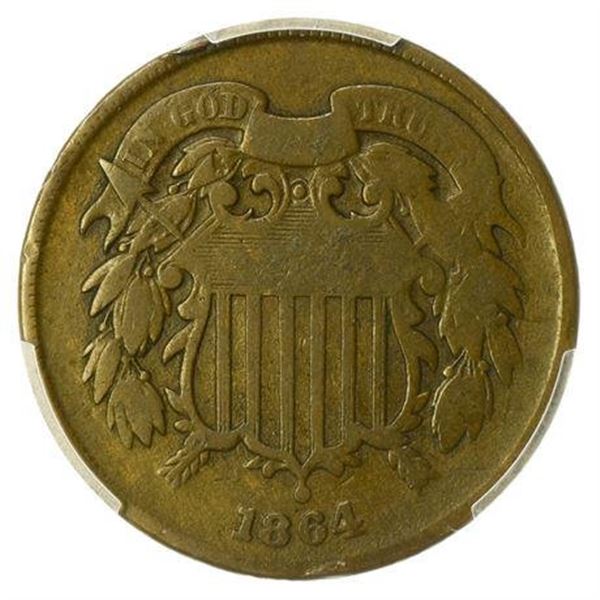1864 Two Cents Large Motto PCGS VG-08