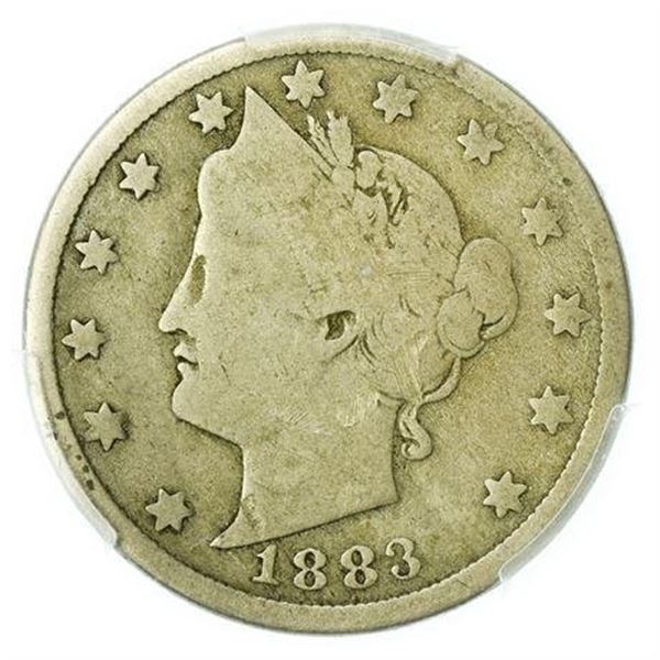 1883 Liberty V Nickel with Cents PCGS Genuine Bent G Detail