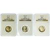 Image 1 : Group of 3 1954 MS-65, 1954-D MS-65 and 1954-S MS-66 Washington Quarters NGC