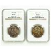 Image 1 : Group of 2 1957 and 1957-D Franklin Half Dollars NGC MS-64