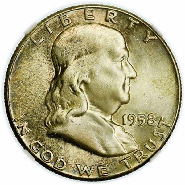 1958 Franklin Half Dollar NGC MS-65