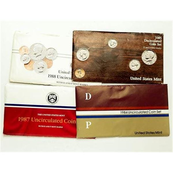 Group of 4 1984 - 1988 Mint Sets