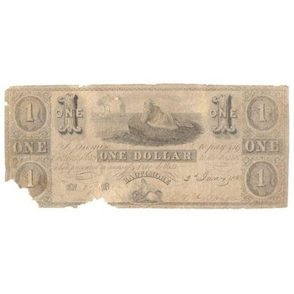 1840 $1 Obsolete Note Baltimore, Maryland