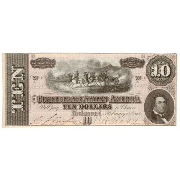 Type 68 $10 Confederate States of America Note