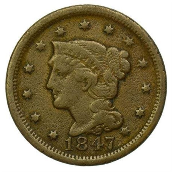 1847 Braided Hair Large Cent