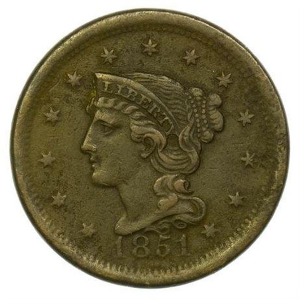 1851 Braided Hair Large Cent
