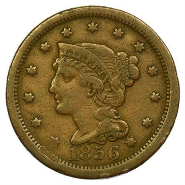 1856 Upright 5 Braided Hair Large Cent
