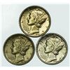 Image 1 : Group of 3 Mercury Dimes 1941,1942,1944