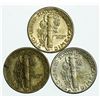 Image 2 : Group of 3 Mercury Dimes 1941,1942,1944