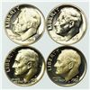 Image 1 : Group of 4 Proof Roosevelt Dimes 1968-S, 1971-S, 1974-S, 1982-S