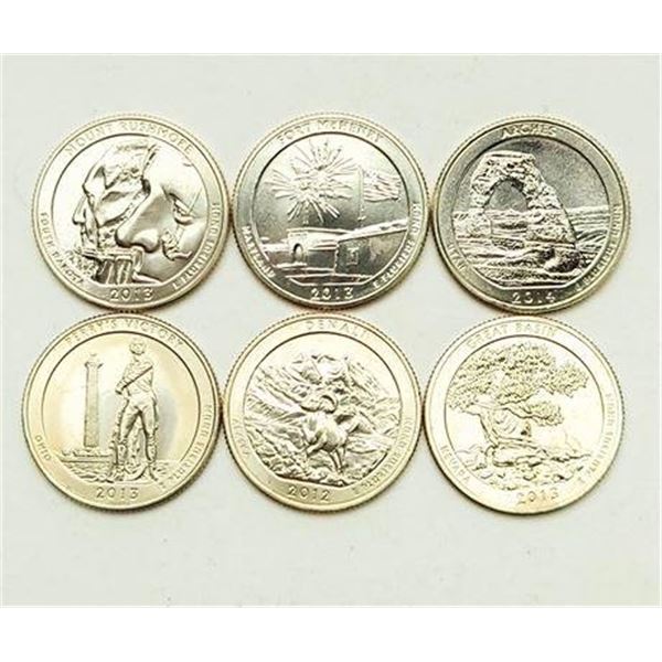 Group of 6 National Park Quarters 2012-S - 2014-S