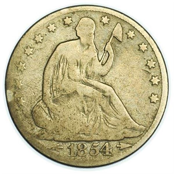 1854-O Arrows Seated Liberty Half Dollar