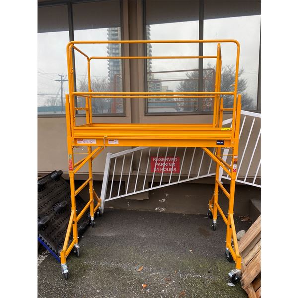 ROK Scaffold - yellow - 6 foot MultiFunction Scaffold - 1000 lb Max Load Capacity - with outtrigger