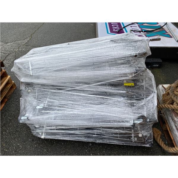 Group Lot of New Garmet Racks - With Bottom Shelf - on Wheels- Chrome - approx 6