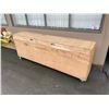 Image 1 : Wood Crate - 98 1/2in x 20in x 38in on wheels - full of LED 8 Foot Light Bulbs - Wrapped to replace