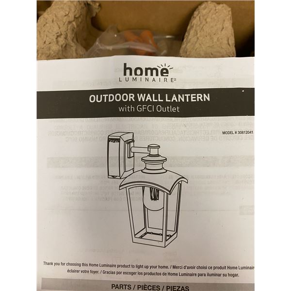HOME Luminaire - Outdoor Wall Lantern with GFCI Outlet