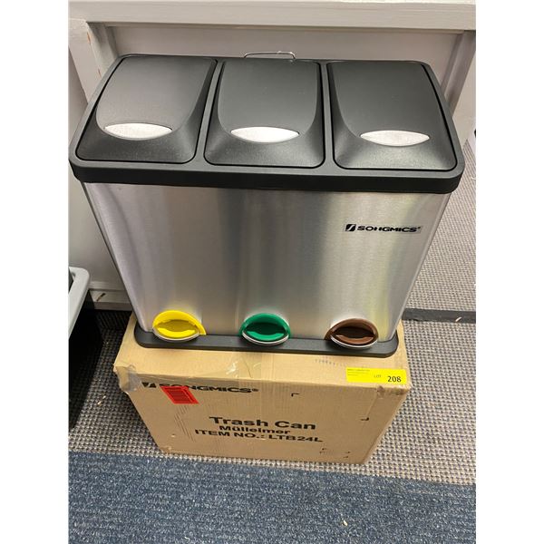 Songmics - 3 Bin Recycler with foot controls