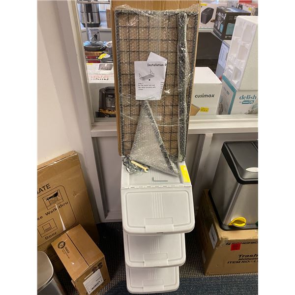 Tucker - 3 Bin Dry Ingredient Storage with Black Wire Shelf