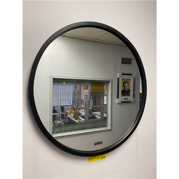 UMBRA Black Framed Mirror - Circle - 24in in Diameter