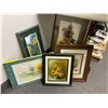 Image 1 : Group Lot of Sunflower Framed Pictures - 5 in total, Three prints, one needlepoint and one original